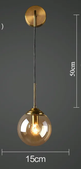 Nordelle Globe Wall Light – Scandinavian Glass Wall Lamp | Modern Ambient Lighting | Minimalist Interior Elegance
