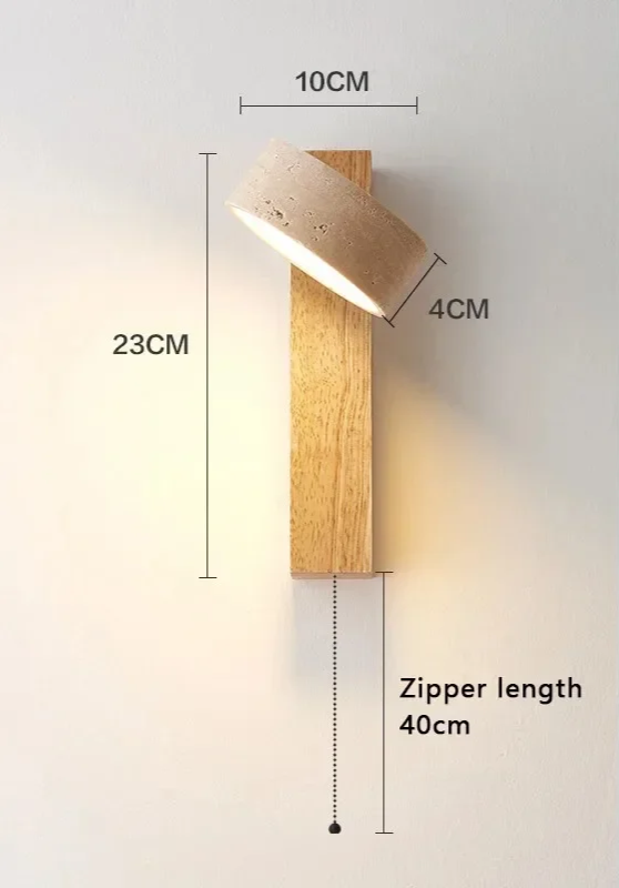 Travertine Wall Light – Wabi-Sabi LED Wall Lamp | Natural Stone Ambient Lighting | Japandi Interior Décor