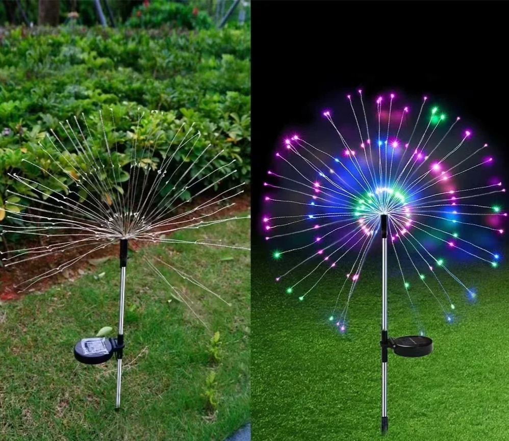 Solar LED Firework Christmas Lights – 200 LED Copper Wire Garden Lights for Pathways, Patios & Festive Decorations