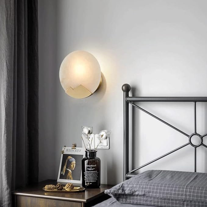Skandinavische minimalistische Marmor-Wandlampe-Leuchtezauber