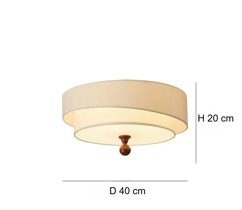 Kaori Ceiling Light – Wabi-Sabi Fabric Flush Lamp | Japanese Minimalist LED Lighting for Calm Interiors