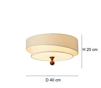 Kaori Ceiling Light – Wabi-Sabi Fabric Flush Lamp | Japanese Minimalist LED Lighting for Calm Interiors