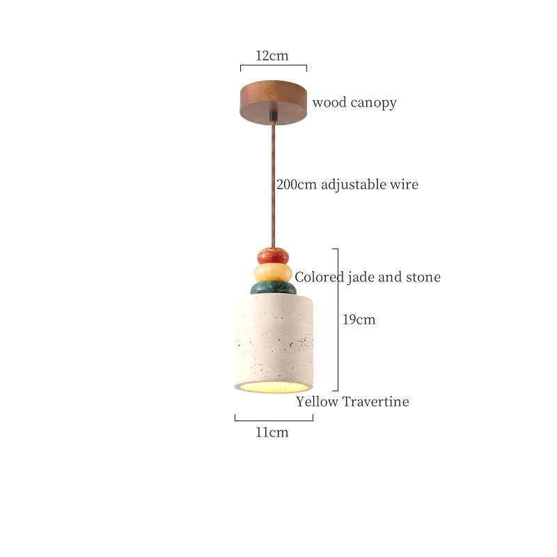 Travora Wabi Pendant Light – Natural Travertine Stone Ceiling Lamp | Japandi Ambient Lighting | Sculptural Interior Elegance