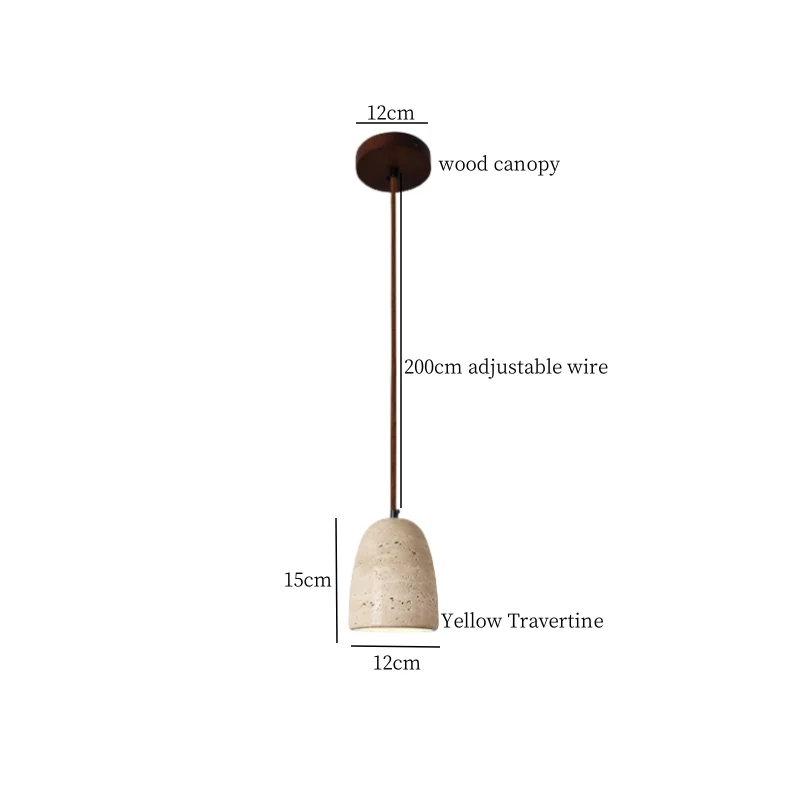 Travora Wabi Pendant Light – Natural Travertine Stone Ceiling Lamp | Japandi Ambient Lighting | Sculptural Interior Elegance