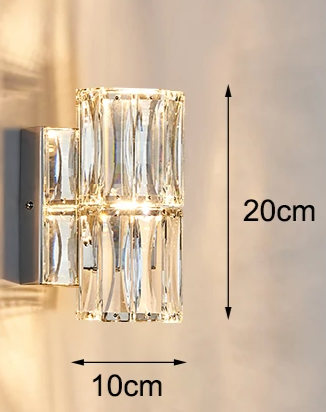 Crystal Luxe LED Wall Light – Stainless Steel Wall Lamp with Clear Glass Shade | Contemporary Ambient Lighting | Elegant Interior Feature