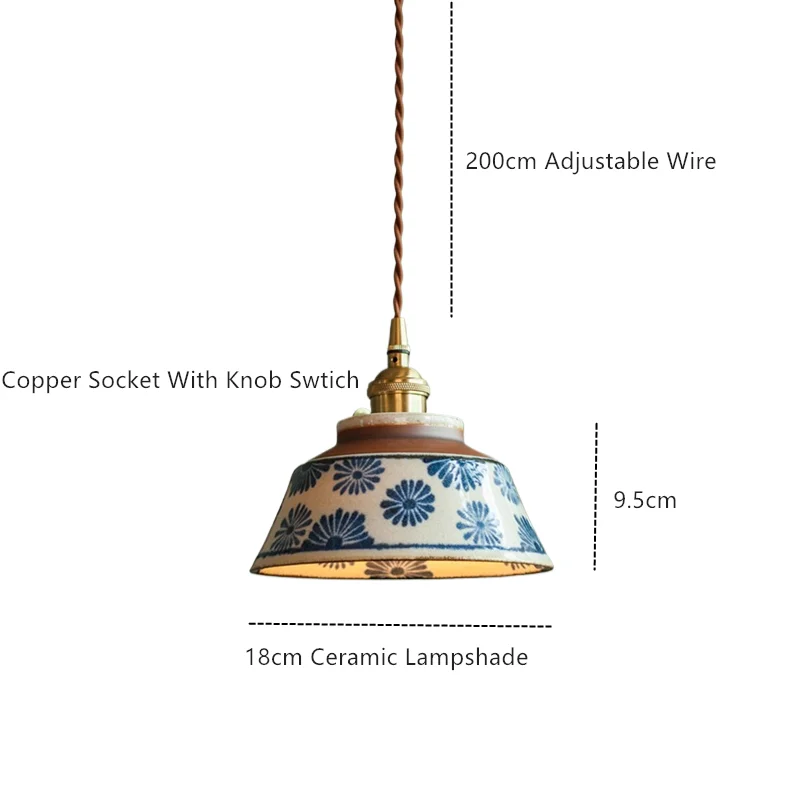 AuroraGlaze Pendant Light – Creative Glazed Ceramic LED Hanging Lamp (E27, 90–260V)