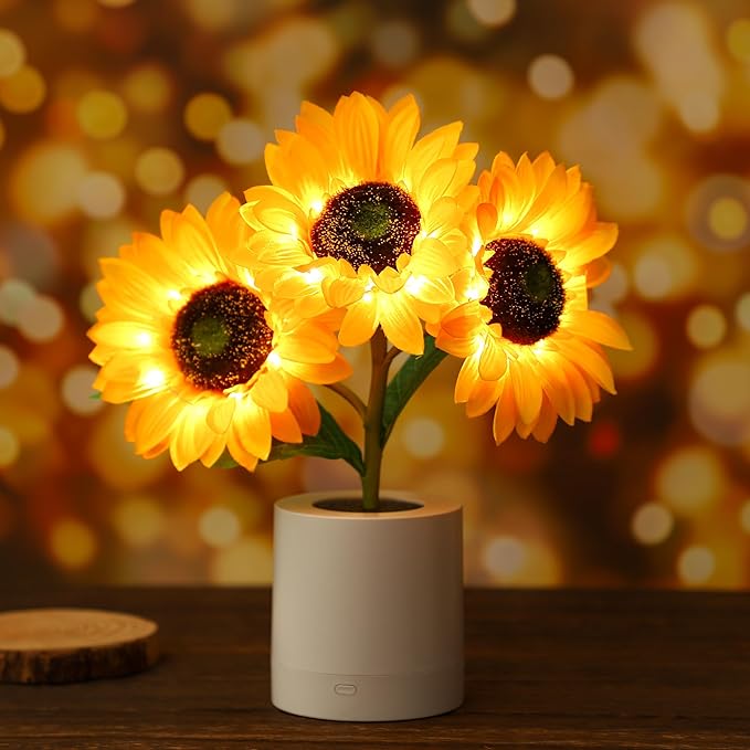 Glitzernde Sonnenblume Lampe für auf Tisch-Leuchtezauber