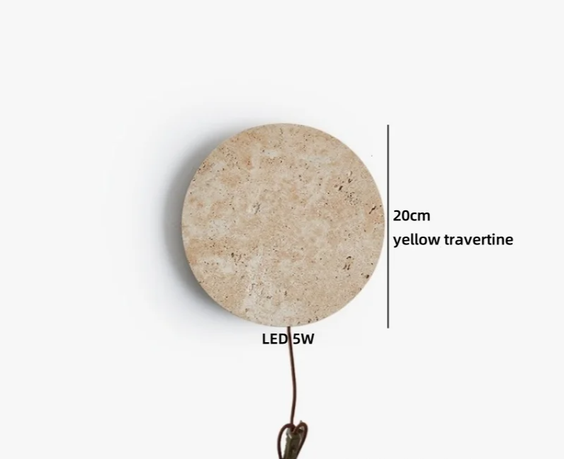 Travertine Stone LED Wall Light – Modern Luxury Wall Sconce | Warm Ambient Interior Lighting