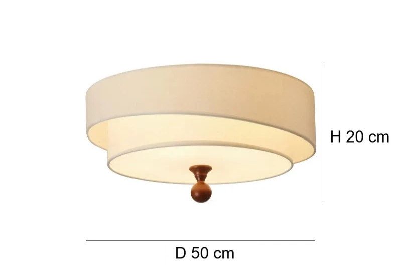 Kaori Ceiling Light – Wabi-Sabi Fabric Flush Lamp | Japanese Minimalist LED Lighting for Calm Interiors