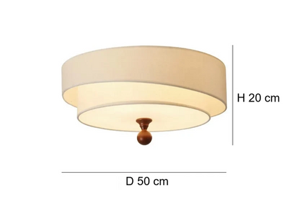 Kaori Ceiling Light – Wabi-Sabi Fabric Flush Lamp | Japanese Minimalist LED Lighting for Calm Interiors