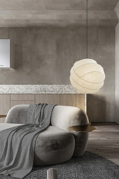 SereneSilk Pendant Light – Wabi-Sabi Silk Ceiling Lamp | Japanese Minimalist Lighting for Elegant Interiors