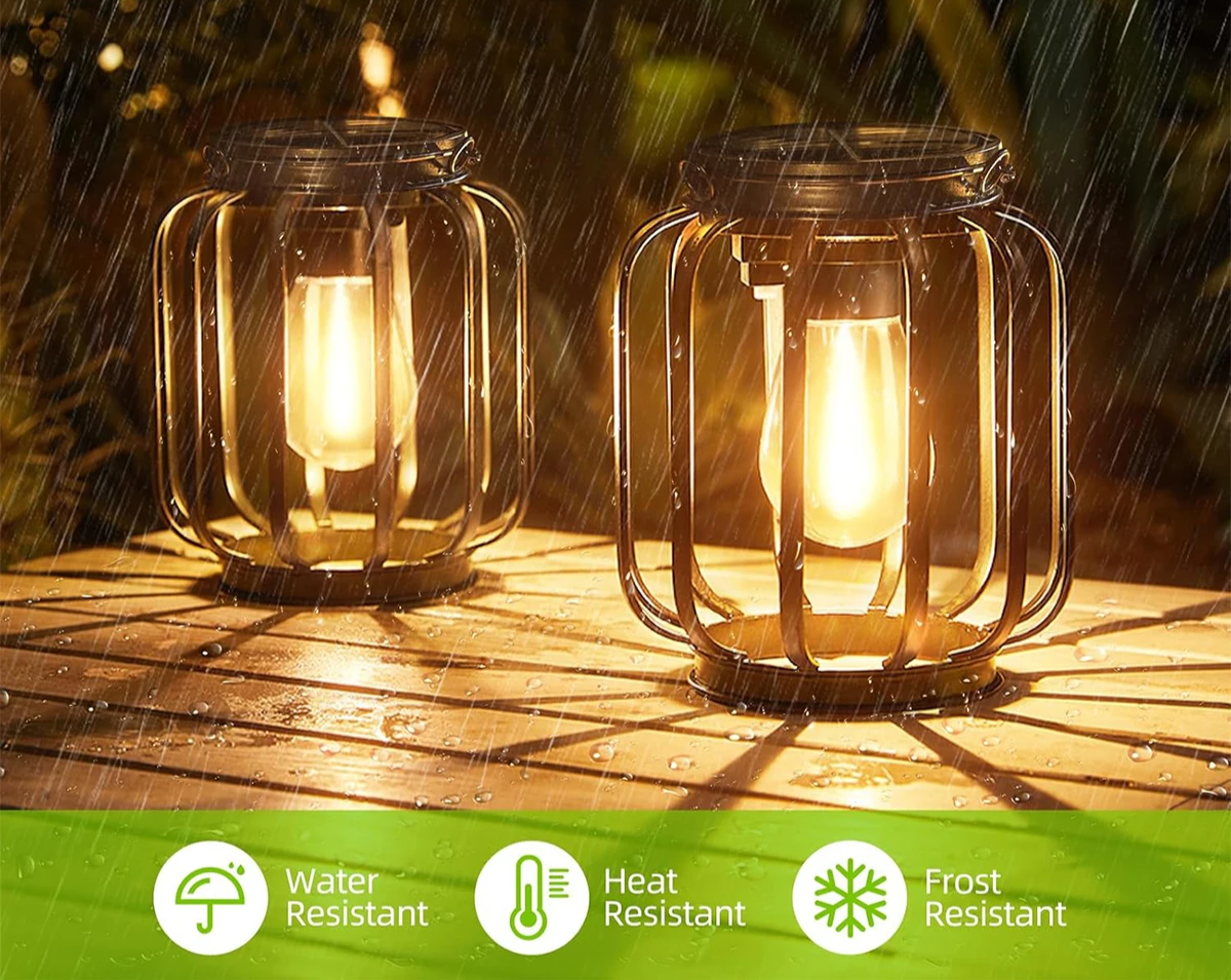 Ortiny Solar LED Gartenlaterne – Warmweißes Licht mit Sensor & Hängedekor-Leuchtezauber