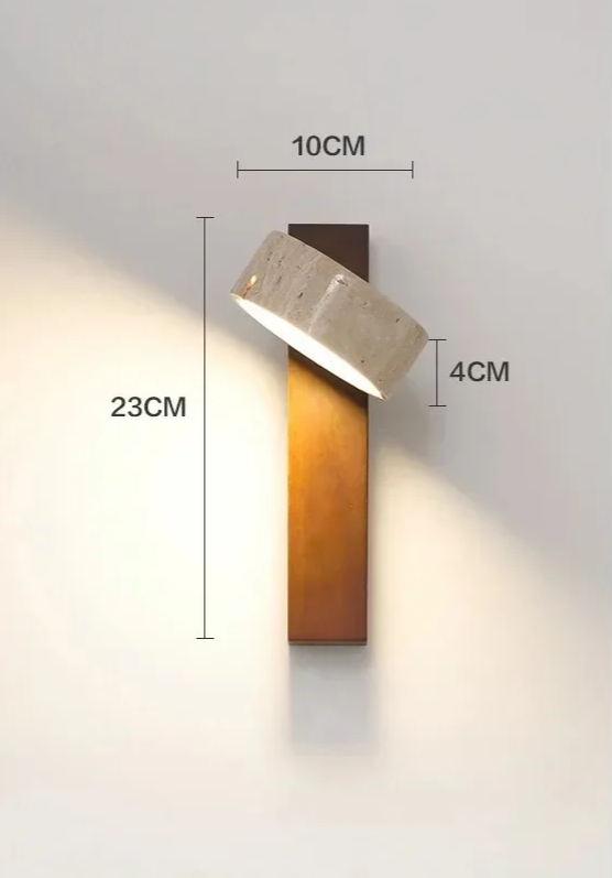 Travertine Wall Light – Wabi-Sabi LED Wall Lamp | Natural Stone Ambient Lighting | Japandi Interior Décor