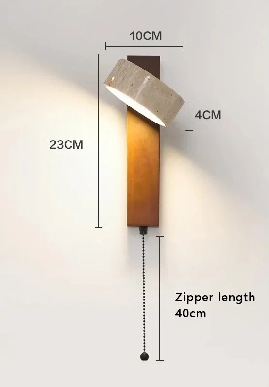 Travertine Wall Light – Wabi-Sabi LED Wall Lamp | Natural Stone Ambient Lighting | Japandi Interior Décor