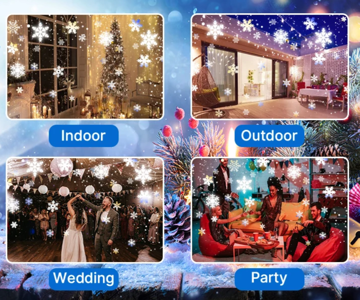 SNOWGLOW LED Snowfall Projector – Dual Head Outdoor Light Projector | Waterproof Christmas Snow Effect with Remote Control