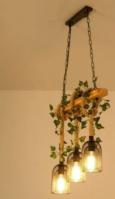 Vintage Farmhouse Chandelier – Five-Light Industrial Pendant | Rustic Café & Restaurant Lighting | Americana-Inspired Statement Piece