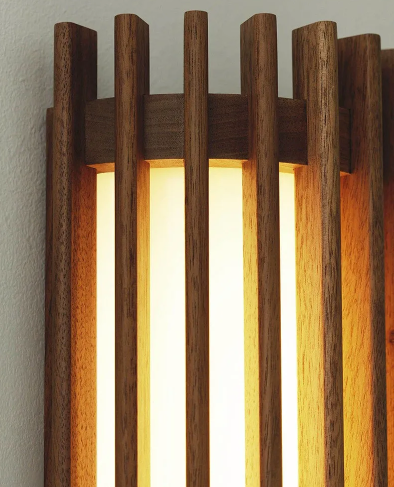 Kiyora Walnut Wall Light – Japanese Wabi-Sabi LED Wall Lamp | Warm Ambient Lighting for Modern Interiors