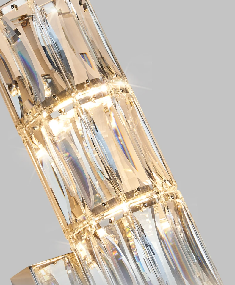 Crystal Luxe LED Wall Light – Stainless Steel Wall Lamp with Clear Glass Shade | Contemporary Ambient Lighting | Elegant Interior Feature