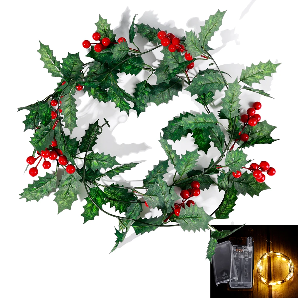 LumiBerry LED Christmas Garland – Illuminated Berry & Holly Decoration | Festive Holiday Greenery