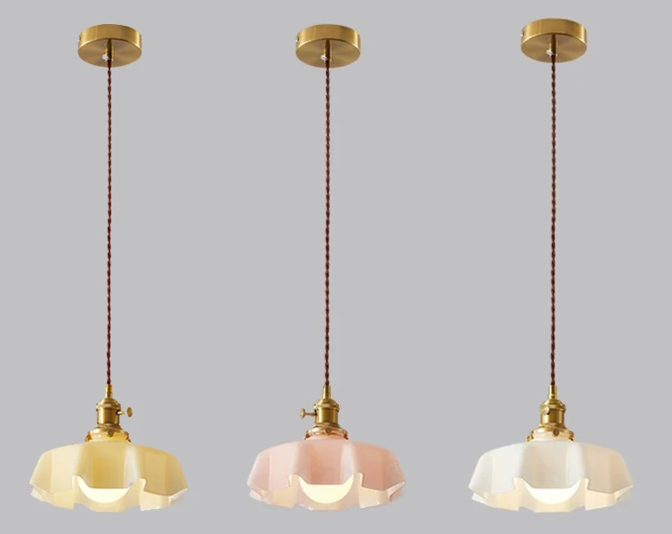 Cream Petal Glass Pendant Light – Scandinavian E27 Ceiling Lamp | Elegant Ambient Lighting | Contemporary Dining Room Feature