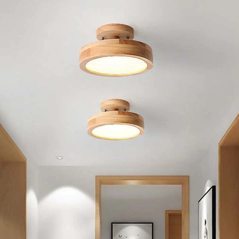 Moderne LED-Deckenleuchte aus Holz-Leuchtezauber