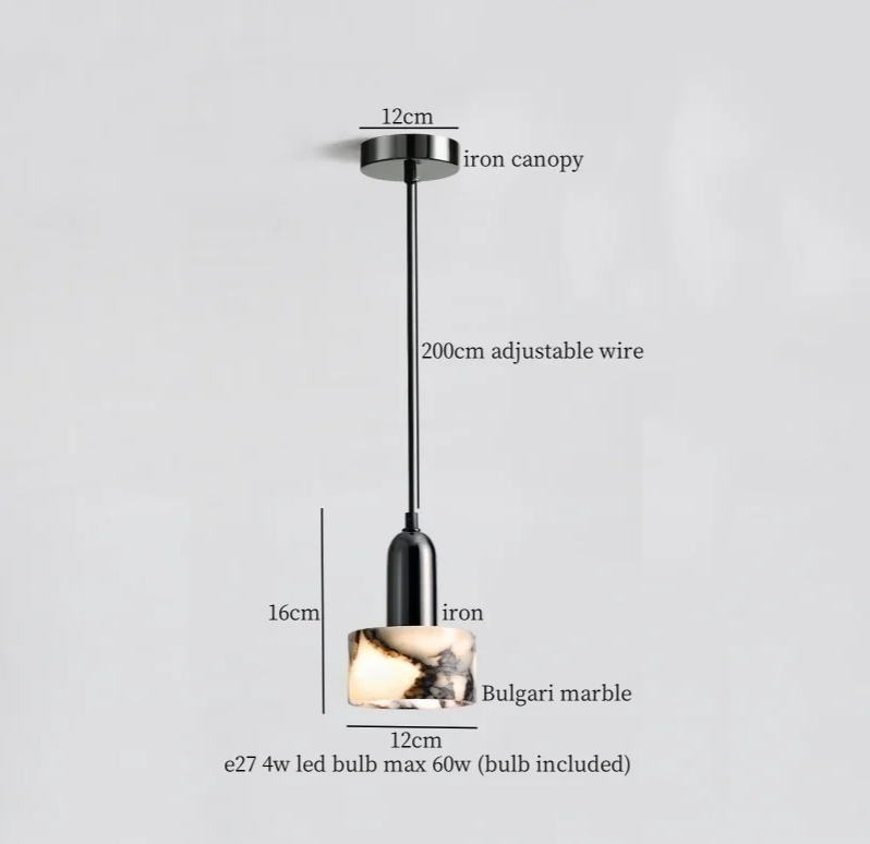 Marbelle Globe Pendant Light – Marble & Glass Ceiling Lamp | Japandi Ambient Lighting | Timeless Interior Elegance