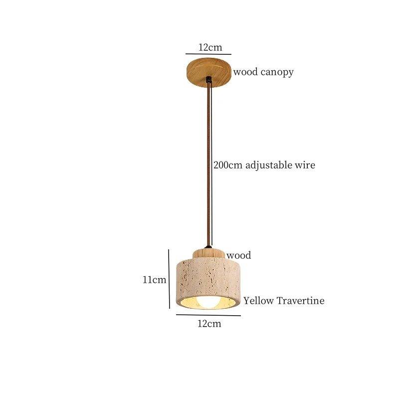 Travora Wabi Pendant Light – Natural Travertine Stone Ceiling Lamp | Japandi Ambient Lighting | Sculptural Interior Elegance