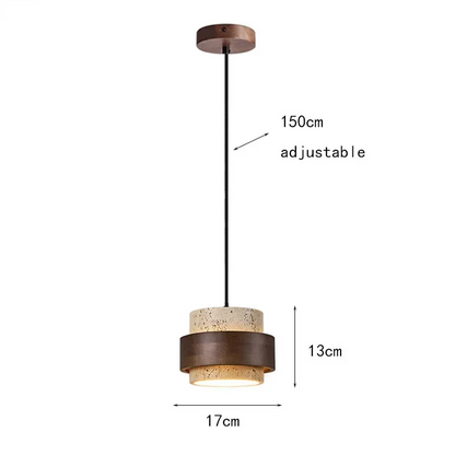 Natural Stone Pendant Light with LED – Modern Minimalist Hanging Lamp | Warm Ambient Interior Lighting