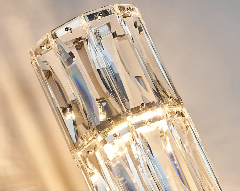 Crystal Luxe LED Wall Light – Stainless Steel Wall Lamp with Clear Glass Shade | Contemporary Ambient Lighting | Elegant Interior Feature