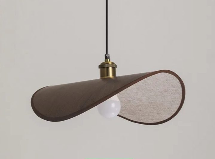 Wabi-Sabi Pendant Light with Fabric Shade – Japandi Retro Ceiling Lamp | Warm Ambient Interior Lighting