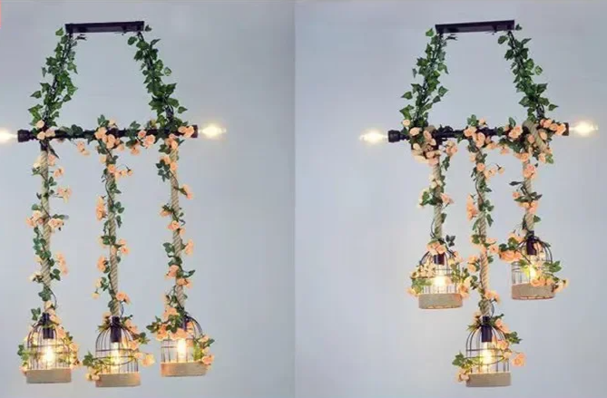 Vintage Farmhouse Chandelier – Industrial LED Pendant Light | Rustic Dining & Café Lighting | Statement Ceiling Feature