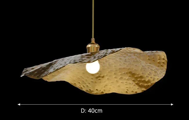 Gold Lotus Pendant Light – Vintage Zen Ceiling Lamp | Luxury Ambient Hanging Lighting