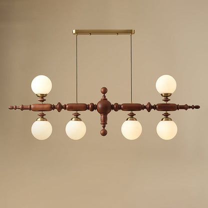 Zeitloser LED-Kronleuchter aus Cambridge-Holz-Leuchtezauber