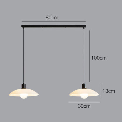 Minimalistische Hängelampe aus weißem Verbundglas-Leuchtezauber