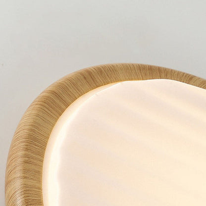 Runde, plissierte LED-Schlafzimmer-Deckenleuchte aus Holz-Leuchtezauber