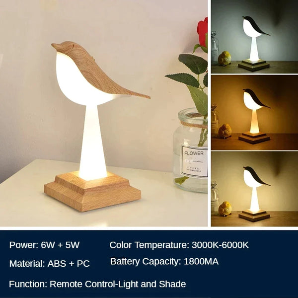 Exklusive Tischlampe in Form eines Vogels-Leuchtezauber