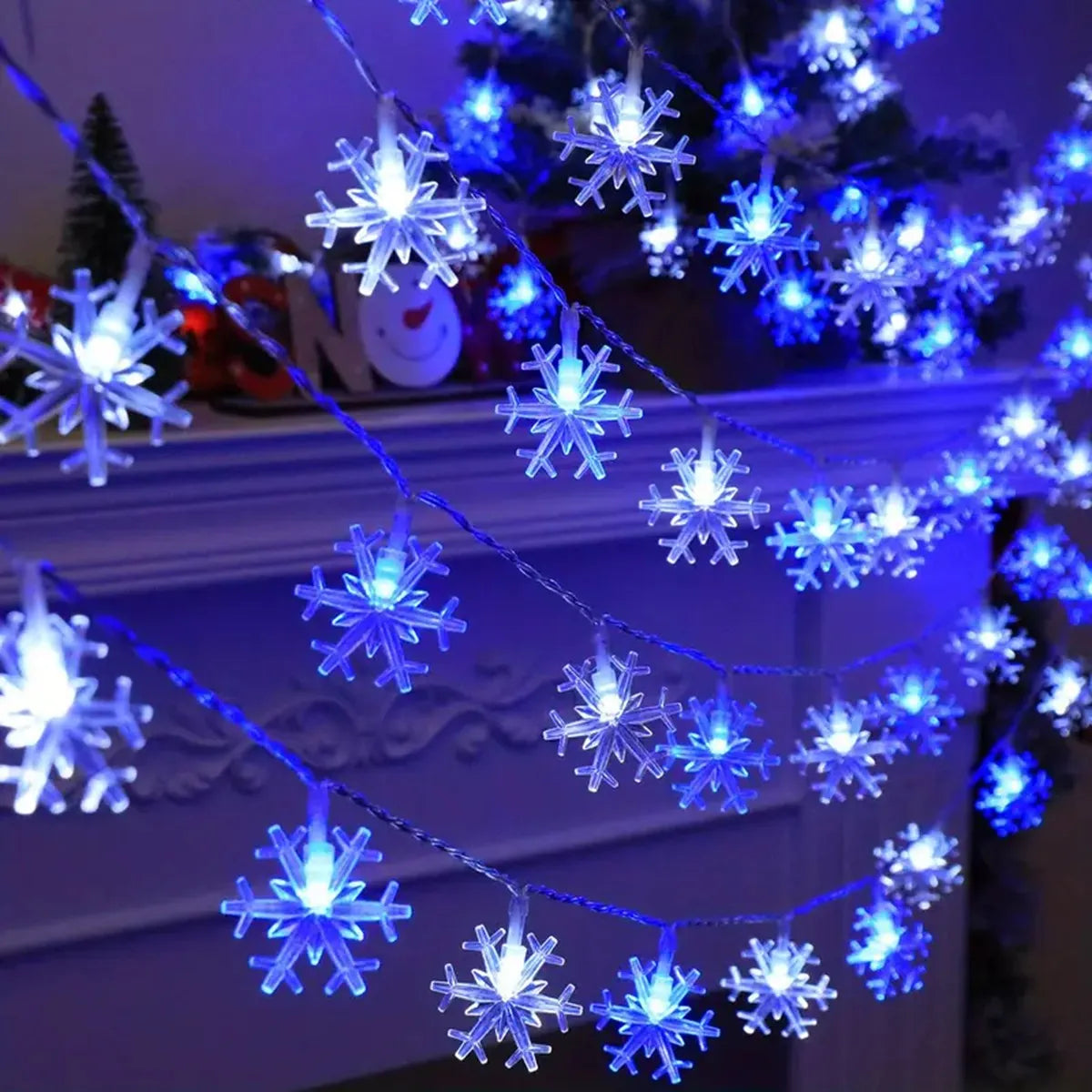 FrostLume LED Snowflake String Lights – Festive Decorative Lighting for Indoor & Outdoor Use