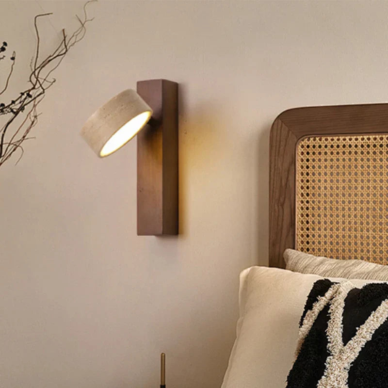 Travertine Wall Light – Wabi-Sabi LED Wall Lamp | Natural Stone Ambient Lighting | Japandi Interior Décor
