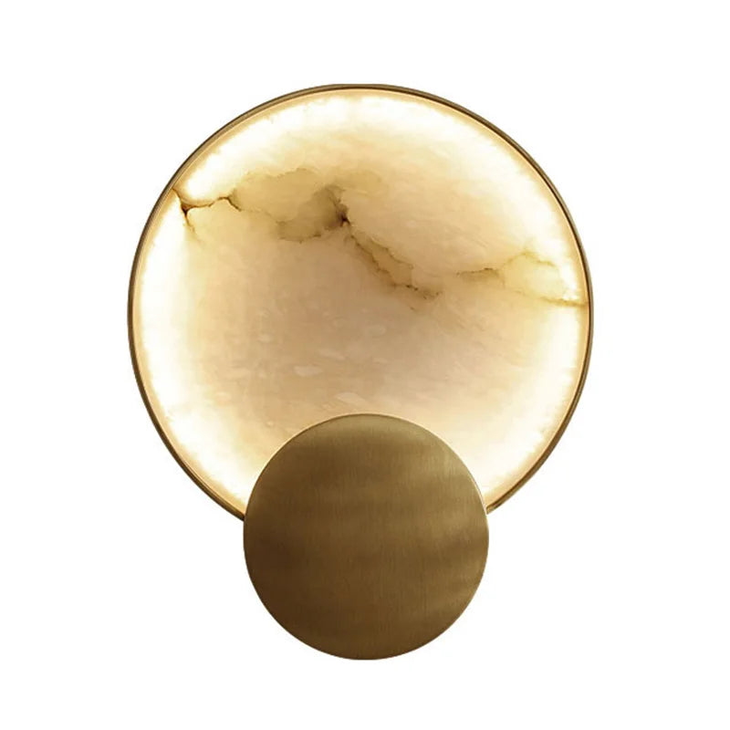 Marble Wall Light – Modern Gold LED Wall Lamp | Luxury Ambient Lighting | Contemporary Stone Interior Feature