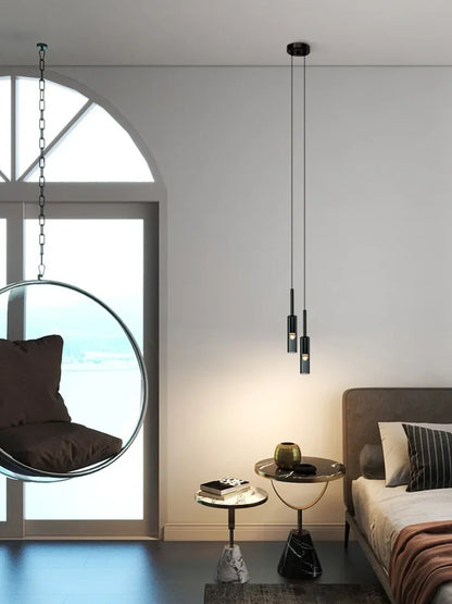 Obsidian Orb Pendant Light – Minimalist Glass Ceiling Lamp | Nordic LED Hanging Light for Contemporary Interiors