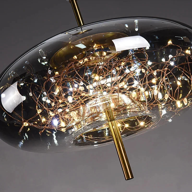 Modern Glass LED Pendant Light – Dimmable Designer Ceiling Light | Elegant Hanging Lamp | Contemporary Home Lighting