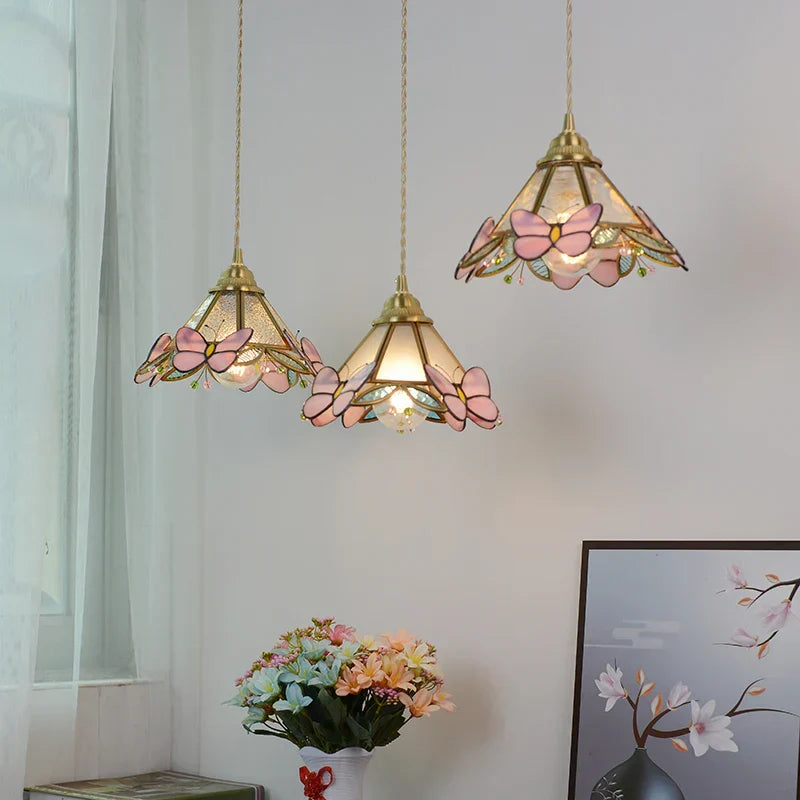 Nordic Glass Pendant Light with Brass Detail – Modern LED Ceiling Lamp | Scandinavian Designer Lighting
