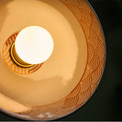 Dark Green Ceramic Pendant Light with Copper Finish – Retro Nordic Ceiling Lamp | Elegant Ambient Lighting