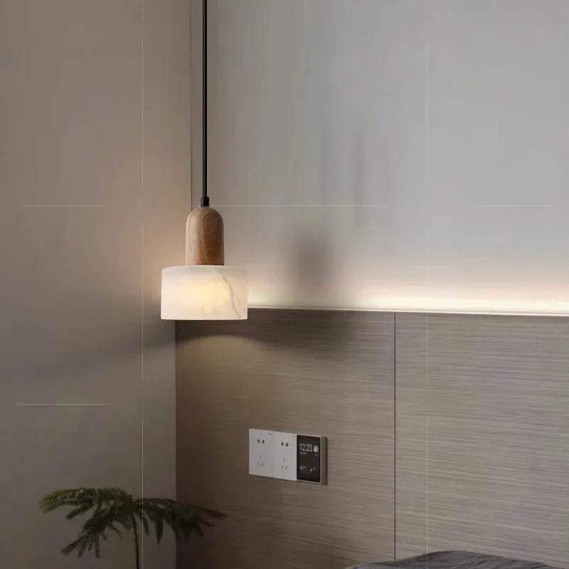 Auralith Marble Pendant Light – Wabi-Sabi Jade Stone Ceiling Lamp | Luxury LED Lighting for Refined Interiors
