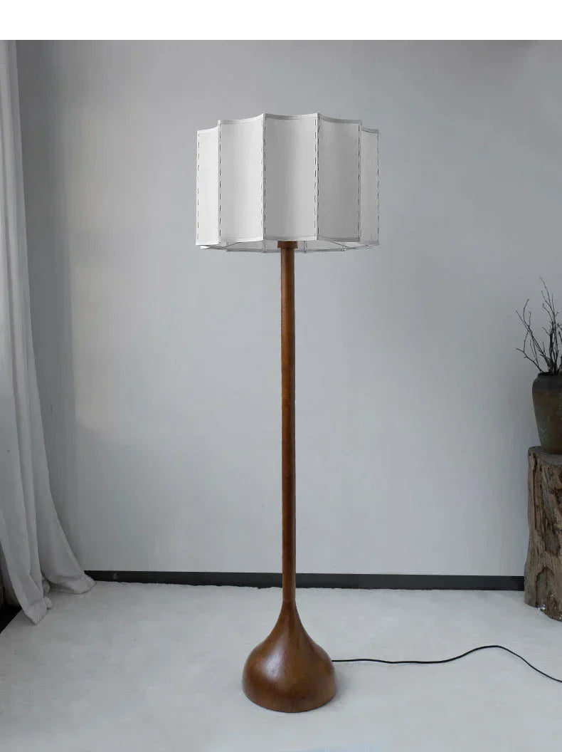 HikariWood Floor Lamp – Wabi-Sabi Wooden Standing Light | Japandi Ambient LED Lighting for Modern Interiors
