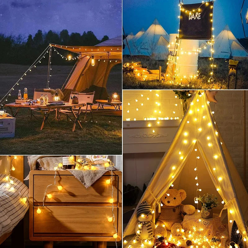 LumiOrb Globe String Lights – 10M LED Fairy Lights | USB & Battery Powered Decorative Lighting