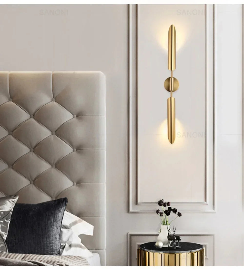 Gold Glass Wall Light – Luxury G9 Wall Lamp | Contemporary Up & Down Lighting | Elegant Interior Accent