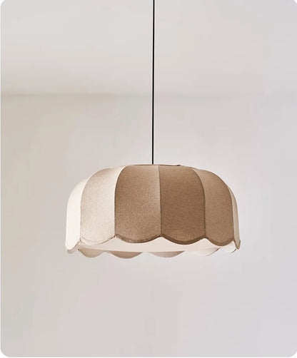 Hoshira Linen Pendant Light – Japandi Wabi-Sabi Ceiling Lamp | Soft Ambient LED Lighting for Modern Interiors