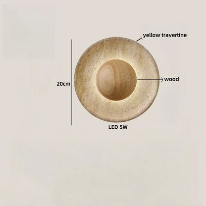 Travertine Stone LED Wall Light – Modern Luxury Wall Sconce | Warm Ambient Interior Lighting