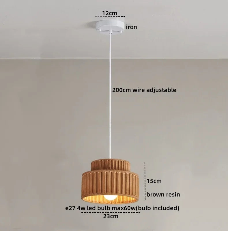 Veloura Resin Pendant Light – Nordic LED Ceiling Lamp | Minimalist Japandi Lighting for Modern Interiors
